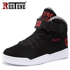 REETENEзимние теплые мужские ботинки; высокие мужские ботинки на меху; модные бархатные мужские ботинки; повседневная мужская обувь; плюшевые зимние кроссовки