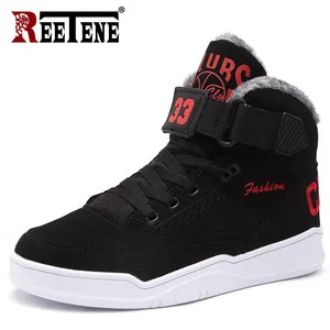 REETENEзимние теплые мужские ботинки; высокие мужские ботинки на меху; модные бархатные мужские ботинки; повседневная мужская обувь; плюшевые зимние кроссовки
