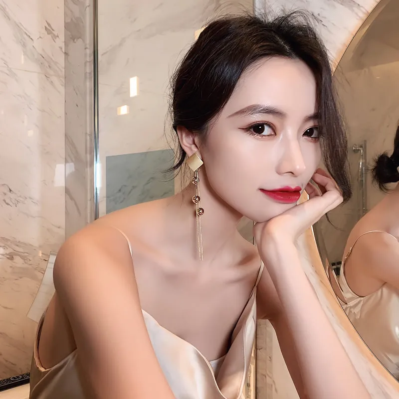 Женские длинные серьги-кисточки в стиле панк S925 | Украшения и аксессуары