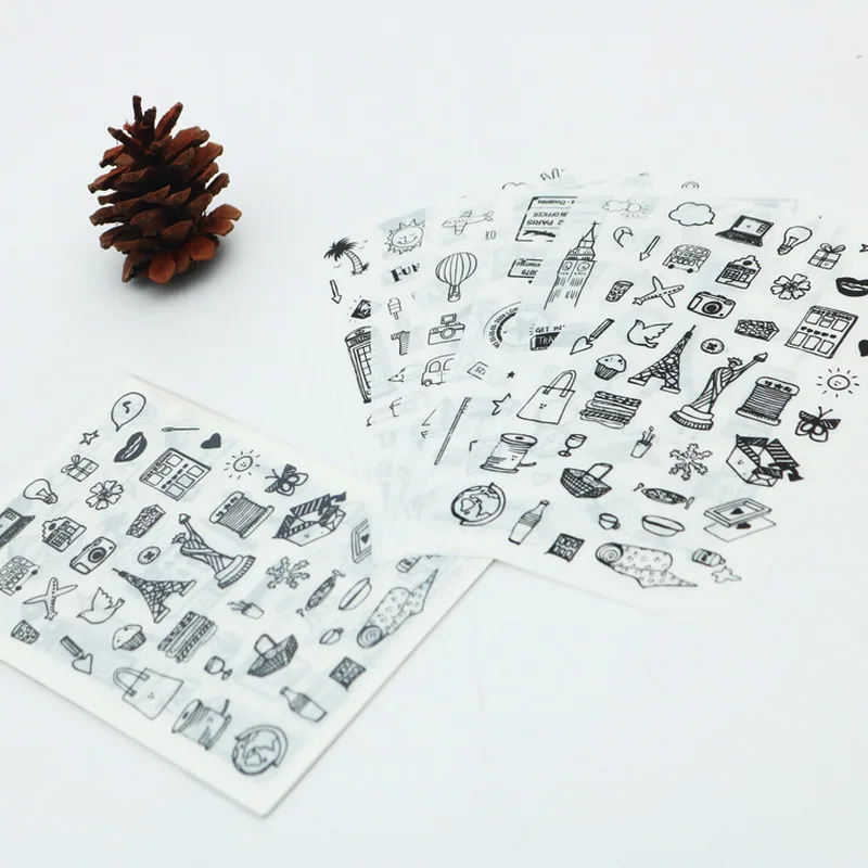 6 цветов Зеленый Кактус растение декоративные милые наклейки s Стик для