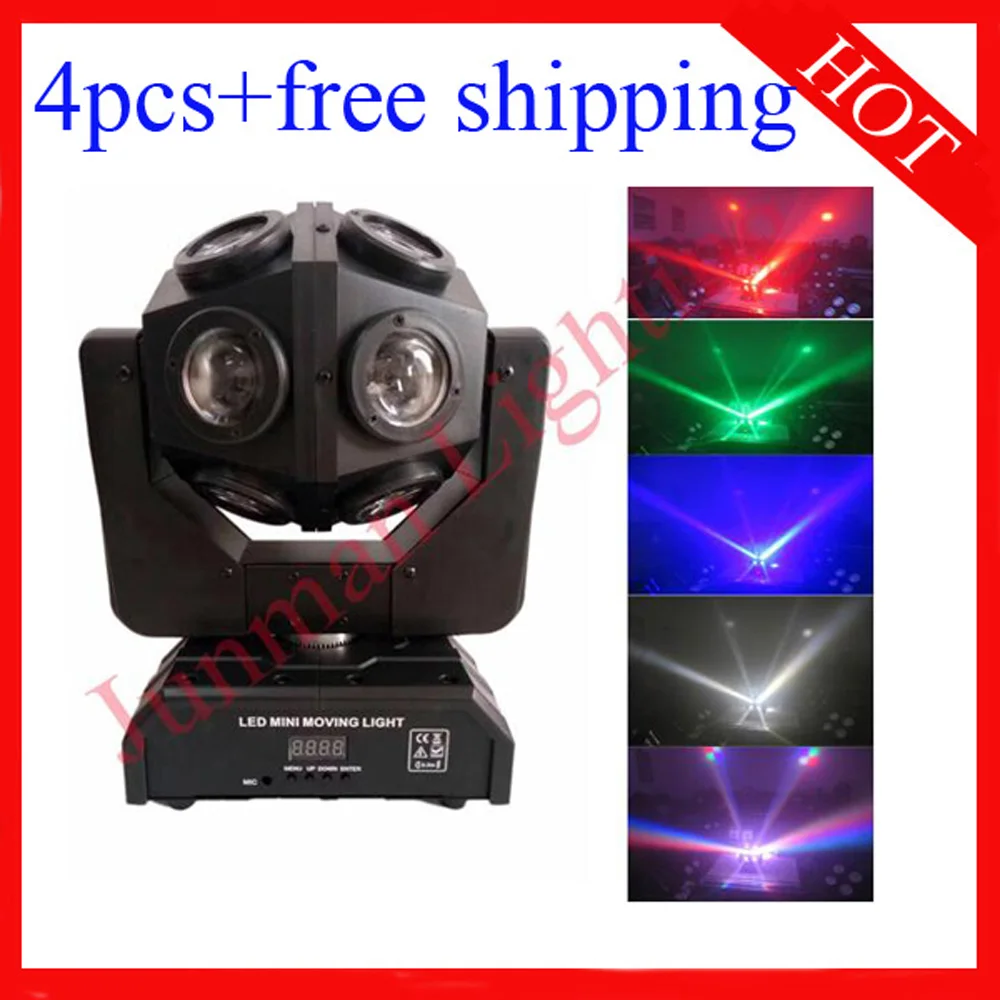

12*12W RGBW 4 in 1 Football Led Beam Moving Head Stage Light 4pcs Free Shipping