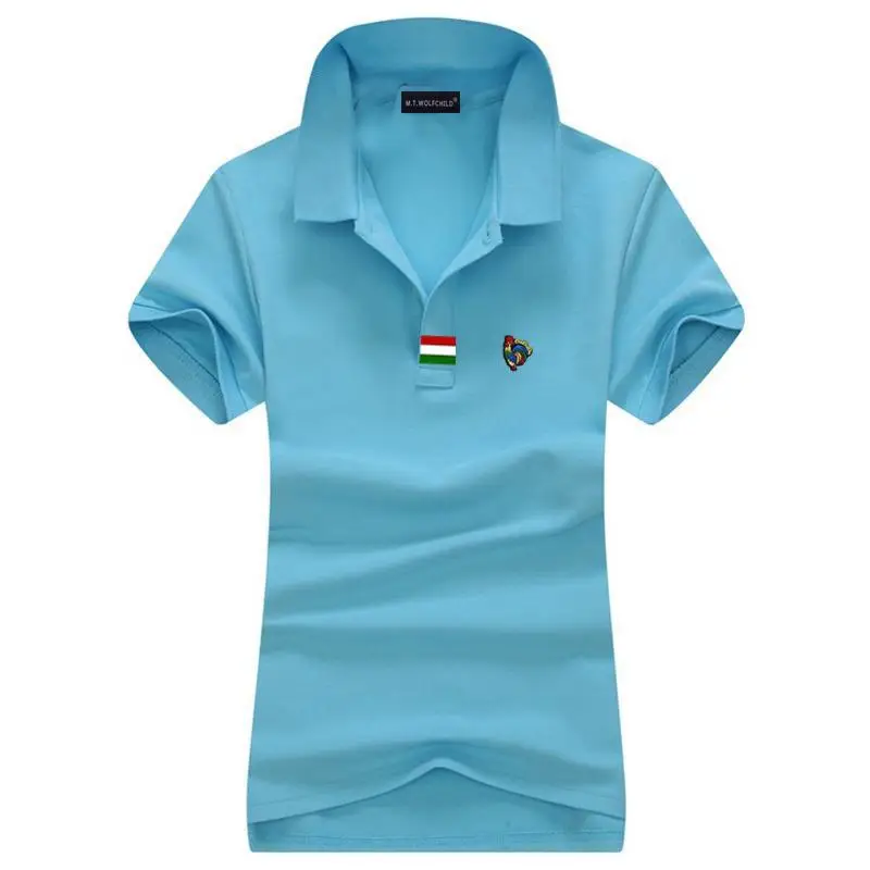 Женские футболки-поло с коротким рукавом из 2020 хлопка повседневные 100% облегающие