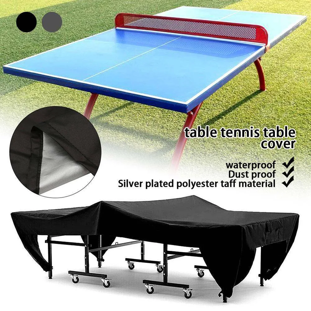 Black/Gray Table Cover Dustproof For PingPong Table Indoor & Outddor Irregular