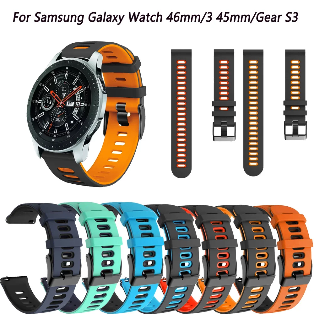 

Sport Silicone Smartwatch Belt Wriststrap Accessories For Samsung Galaxy Watch 46mm/3 45mm/Gear S3 Band Bracelet Wristband
