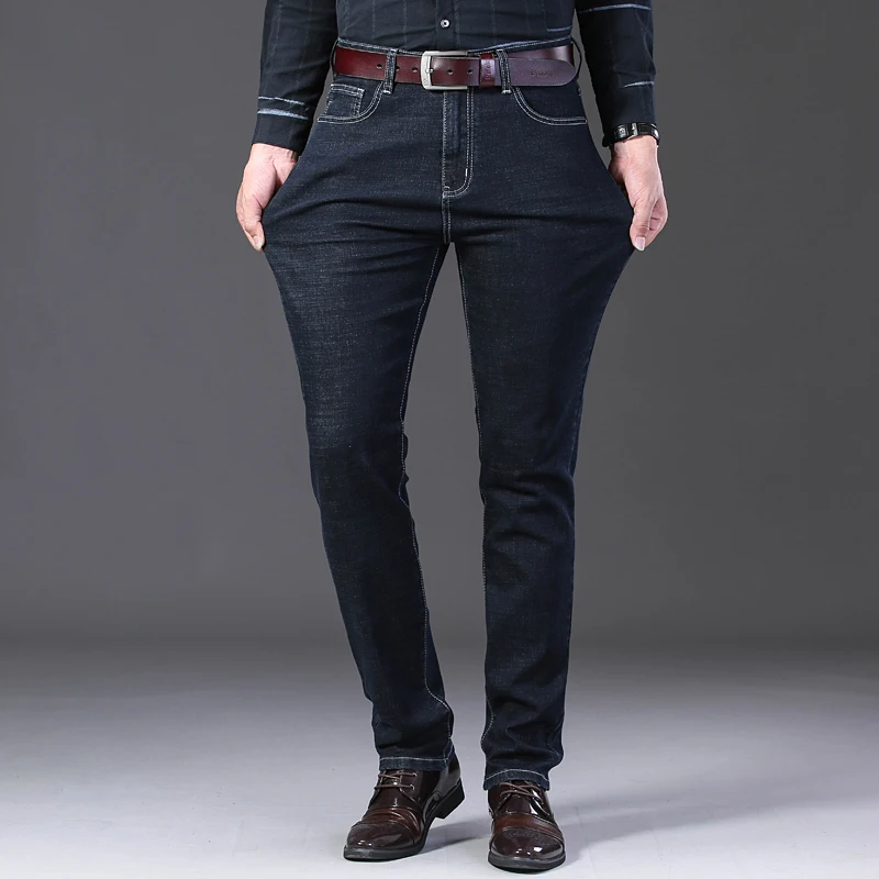 Джинсы мужские зауженные стрейчевые брюки из денима стрейч шипованные