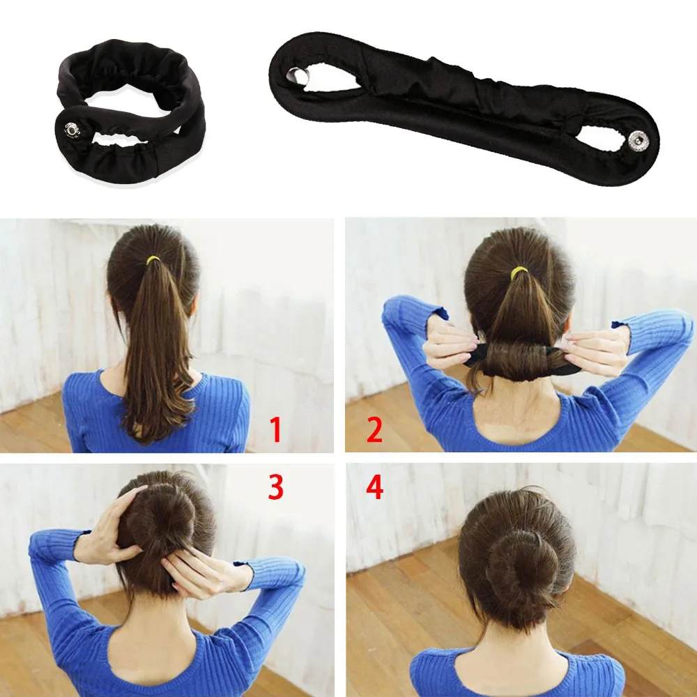 2 Волшебные сделай сам для девушек Шелковый пончик волос устройство пучка