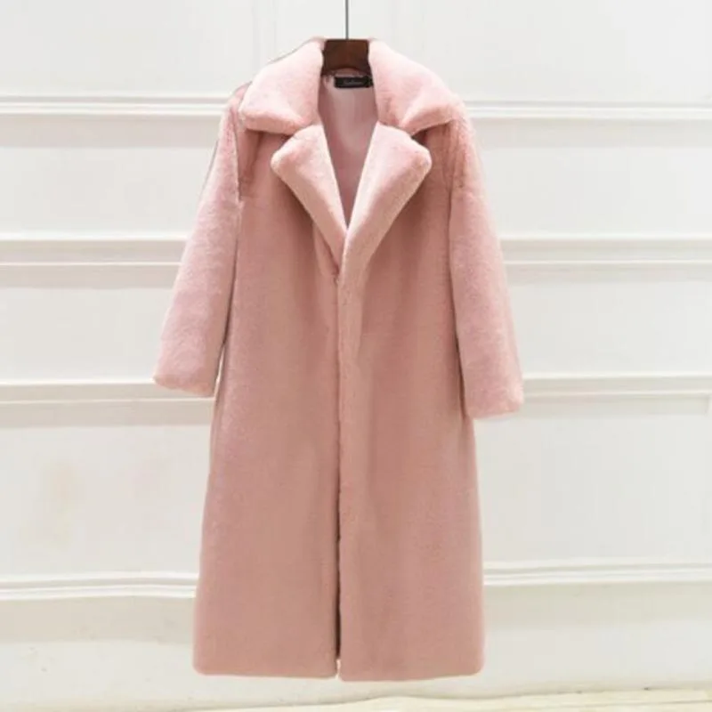 Шуба женская теплая большого размера из искусственного меха