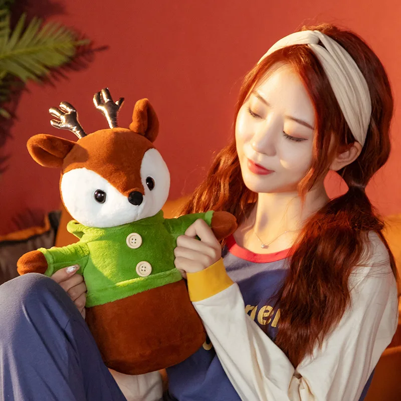 

1pc 35cm cute Q version of Santa Snowman Elk Plush Doll Toy Kawaii Doll Kids Girl Holiday Gift Home Decoration
