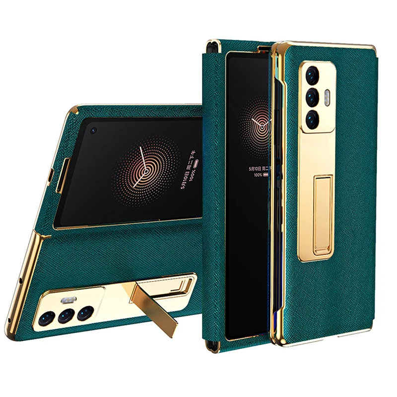 

Phone Case for Xiaomi MIX Fold Luxury Shockproof Phone Cover for Xiaomi MIX Fold Electroplating Frame Anti-fall Case with Holder