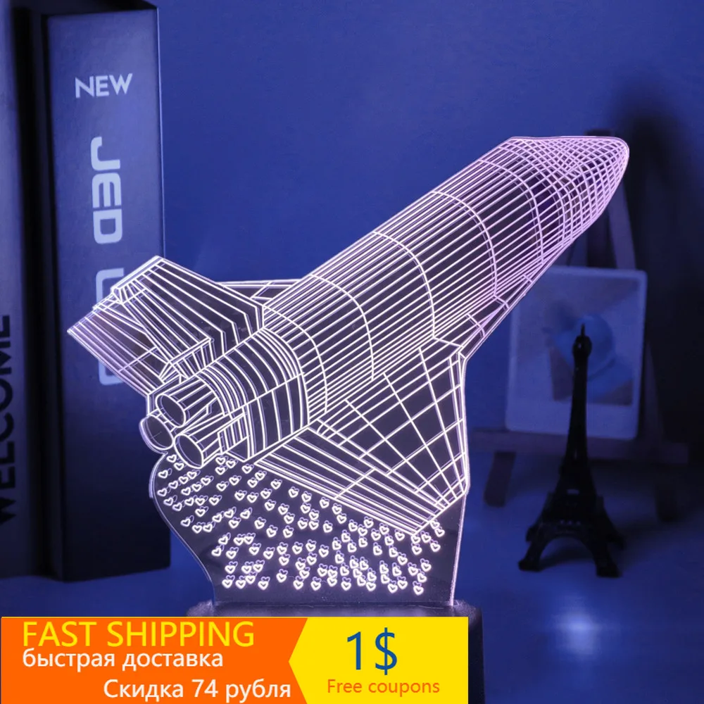 Светодиодный ночсветильник Project Apollo с космическим кораблем украшение для