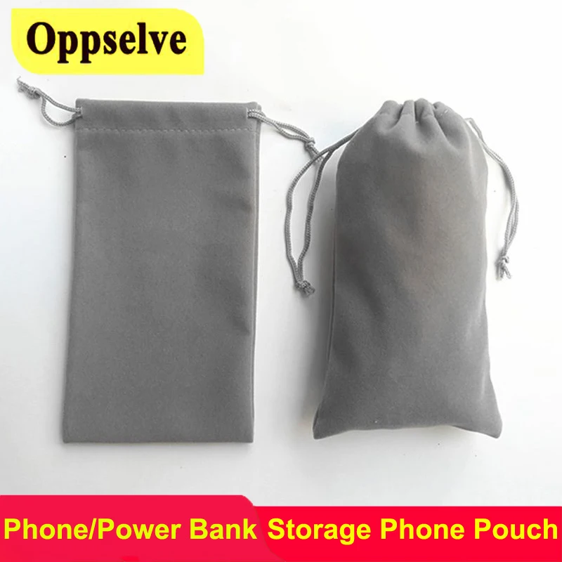 oppselve velvet mobile phone storage bag for usb charger usb cable phone power bank protection portable storage case accessories free global shipping