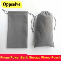 Oppselve Velvet Mobile Phone Storage Bag For USB Charger USB Cable Phone Power Bank Protection Portable Storage Case Accessories