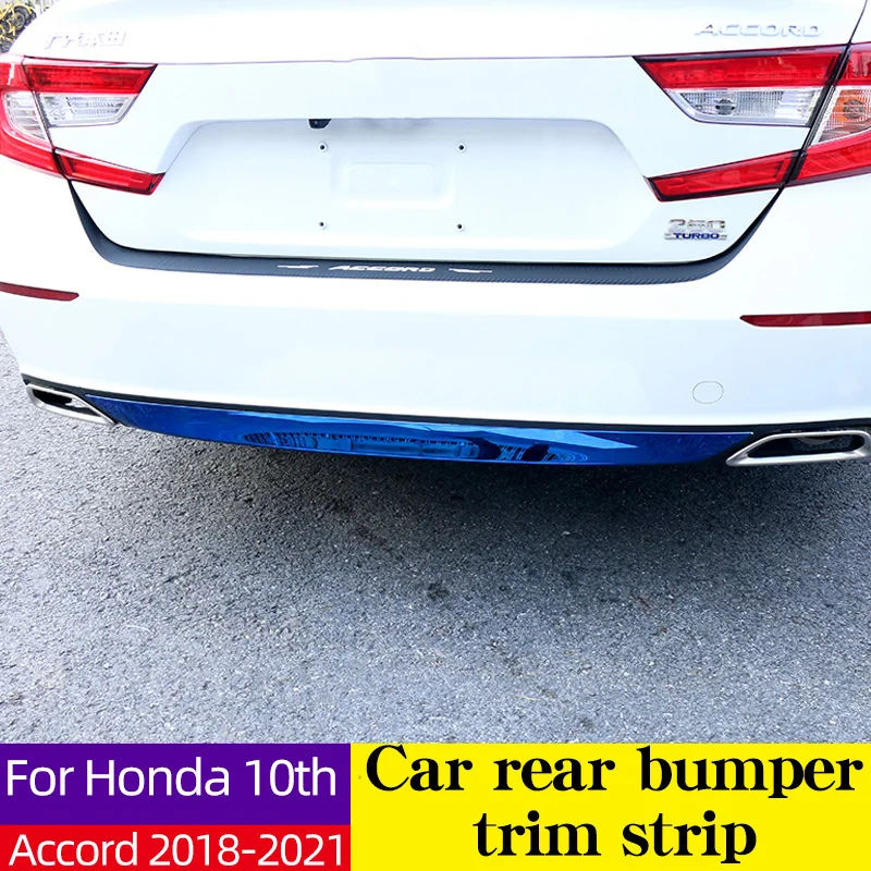 

FOR Accord Rear Bumper Trim Strip 10Th Chrome Rear Trunk Lid Cover Tailgate Boot Back Door Trim Molding Garnish Strip Protecto