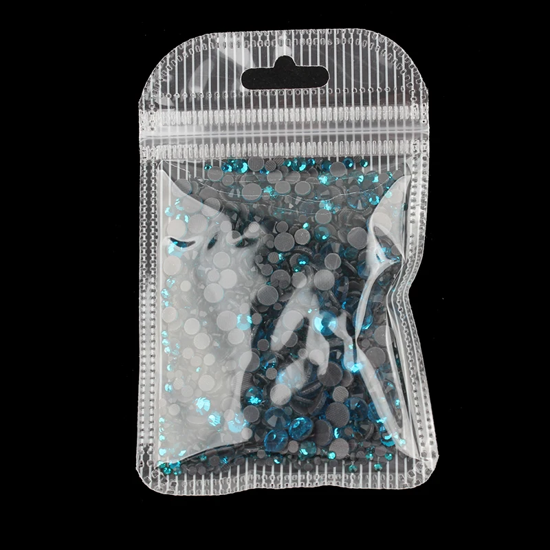 Zircon Blue Смешанный размер горный хрусталь 1200 шт./пакет исправление горный хрусталь для DIY вакуумные пакеты для одежды обувь сумка Украшение - Цвет: Zircon Blue