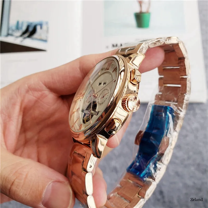 

Original design watch automatic tourbillon wrist watches men montre homme mechanical Leather pilot diver Skeleton