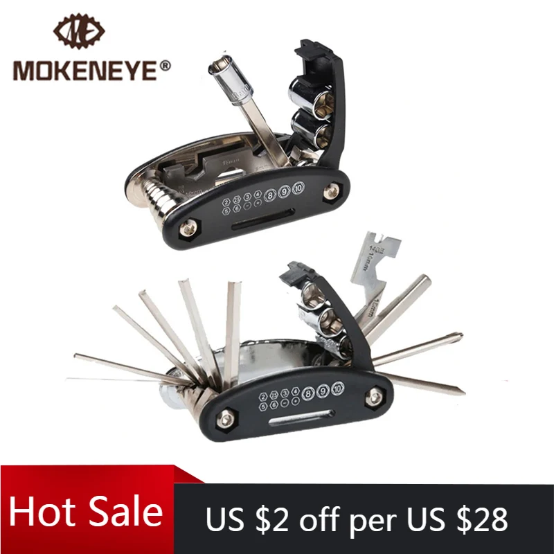 16 в 1 велосипедный мини складной ремонтный набор инструментов