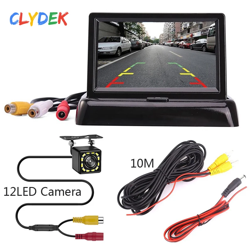 

4.3'' HD Foldable Car Rear View Monitor Reversing LCD TFT Display Night Vision Backup Rearview Camera PAIL/NTSC for Vehicle