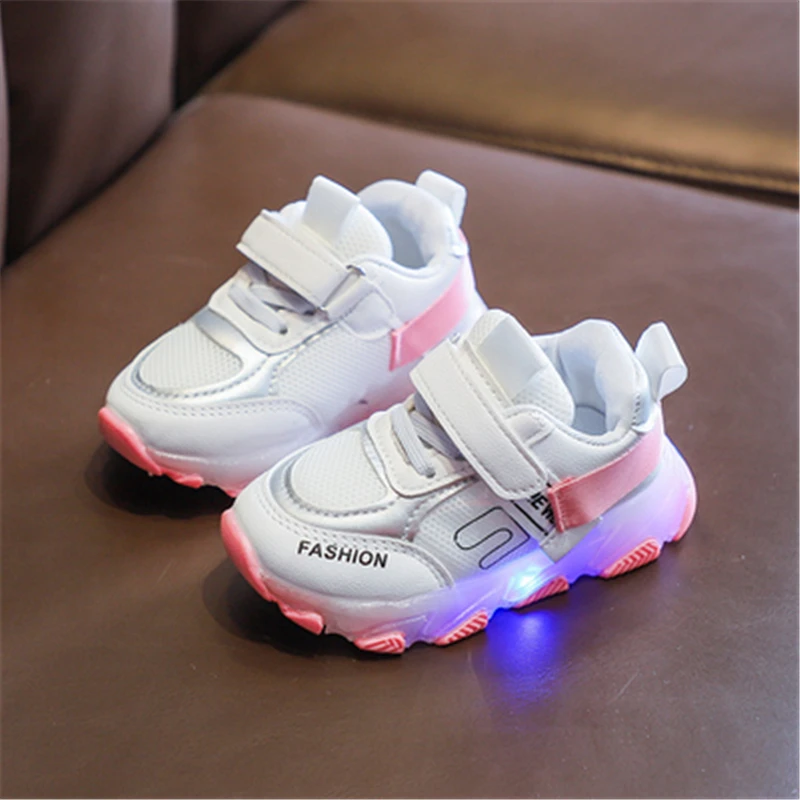 

Children Lighted shoes Breathable Comfortable Casual Sports shoes Boys Girls Flats Sneakers Kids Toddler shoes 06A