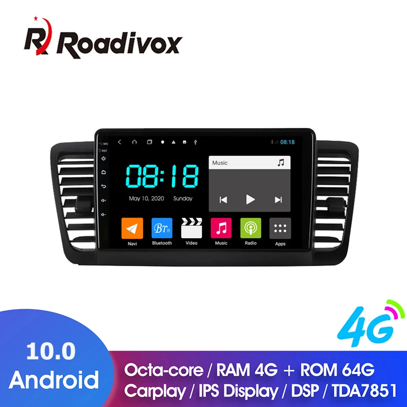Автомобильный Dvd-плеер 9 дюймов Android 10 0 ОЗУ 4 Гб ПЗУ 64 ГБ для Subaru Outback 3 Legacy