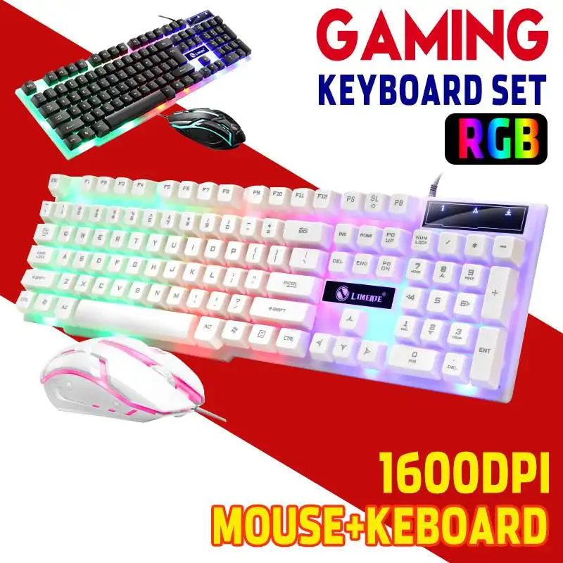 

Цветная (RGB) проводной 3D клавиатура и Мышь мини-клавиатура USB Мышь комбо Бесшумная, эргономичная клавиатура с Мышь набор для портативных ПК