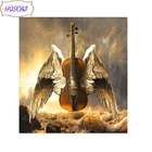 Полный круг, алмазная живопись, абстрактная скрипка, крылья, алмазная вышивка, картина для украшения дома