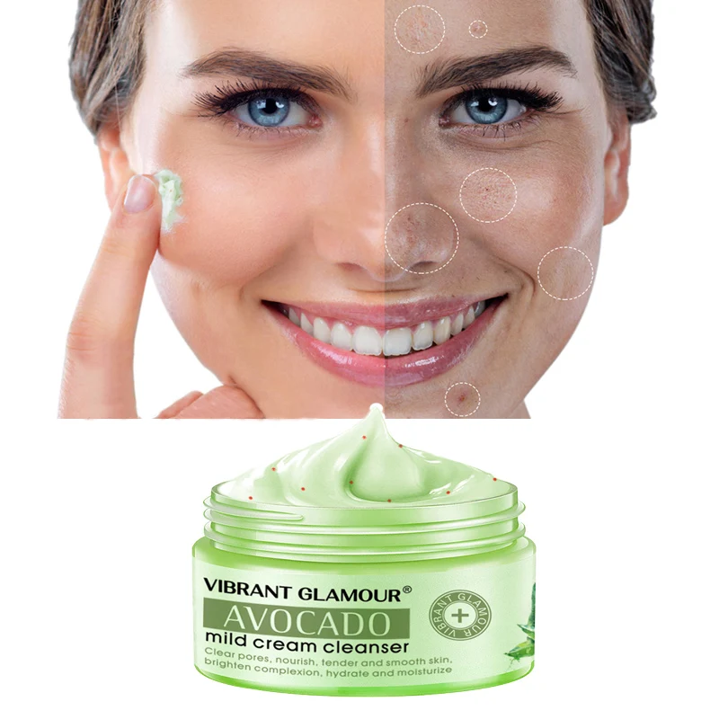 

Avocado Milk Cream Cleansing Pores Cleaning Shrinking Softens Blackhead Cuticles Deep Hydration Firming Face Skin Care 100g