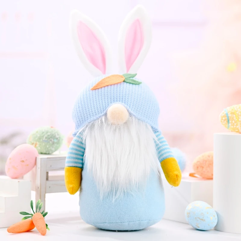 

Handmade Easter Bunny Gnome Rabbit Swedish Plush Scandinavian Tomte Elf Dwarf Ornaments Spring Holiday Decor