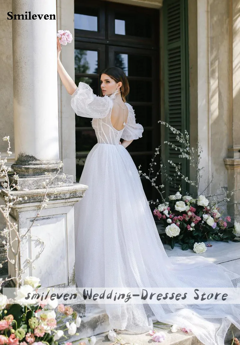 Smileven блестящее свадебное платье в стиле бохо кружевное невесты с пышными