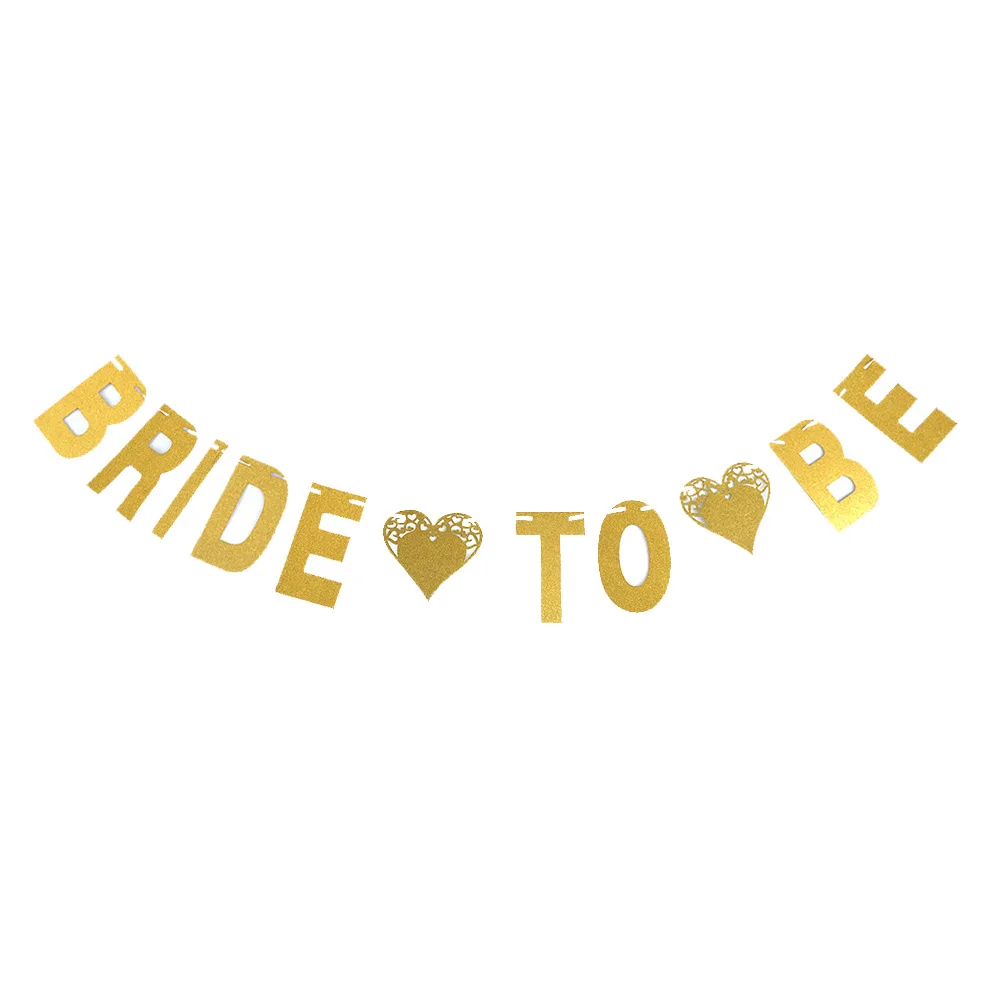 3 м DIY Золотая блестящая бумага флаги буквы Bride To Be баннер Гирлянда Цветочные