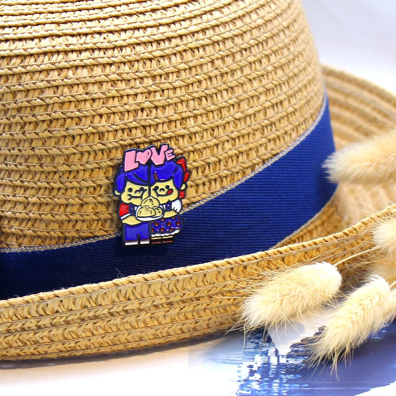 Забавные эмалированные заколки с милыми животными привет влюбленные мальчики и