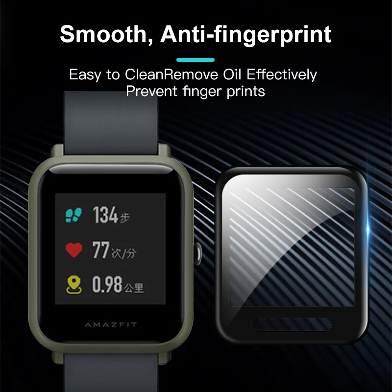 

iONCT 20D Curved Edge Protective for xiaomi Huami Amazfit Bip glass accessories HD film Full cover Amazfit Bip screen protector