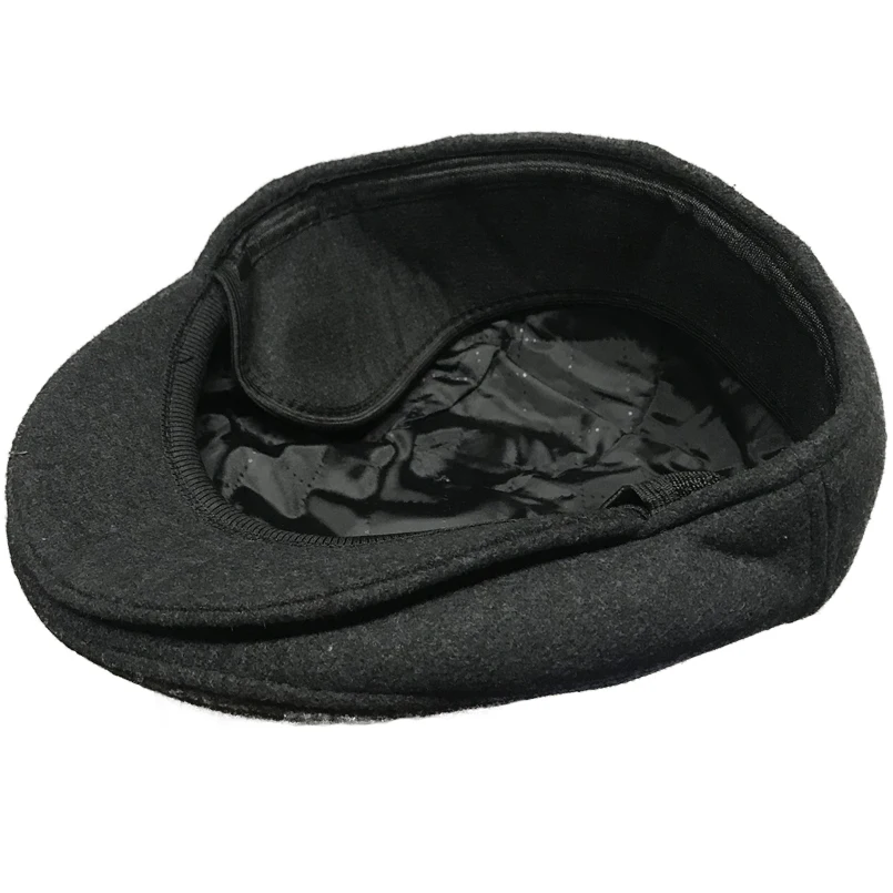 Мужской зимний однотонный черный берет шапка для папы модные шапки Классический