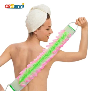 Длинное корейское отшелушивающее средство для очищения тела, массажное полотенце с поясом, сетчатая ткань для мытья тела, Цветочная Ванна, Душ, Чистка кожи