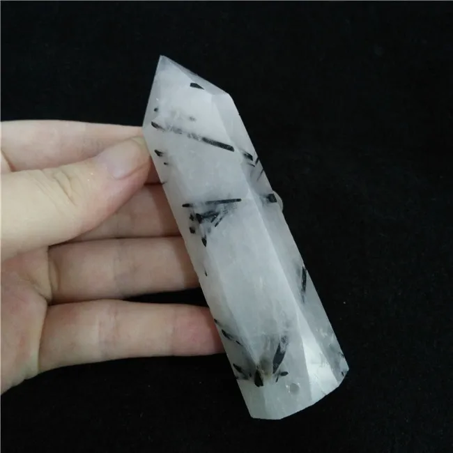 Натуральная редкая черная турмалиновая Хрустальная колонна волшебная палочка