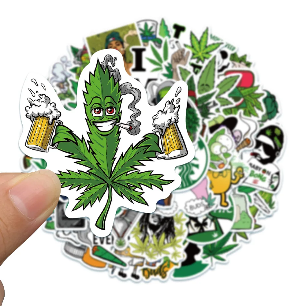 

10/50pcs Leaf Stickers Decals Waterproof Helmet Luggage Notebook Laptop Suitcase Car Skateboard Decoration Graffiti Sticker 2021