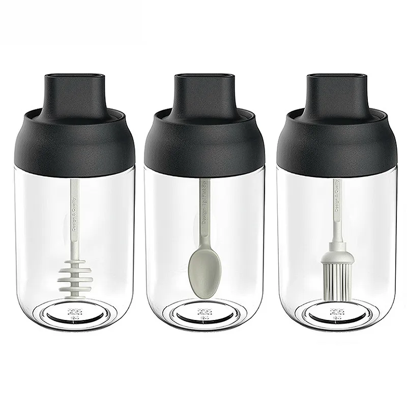 Стеклянная бутылка для приправ 2 шт. герметичный контейнер емкость соли ложка