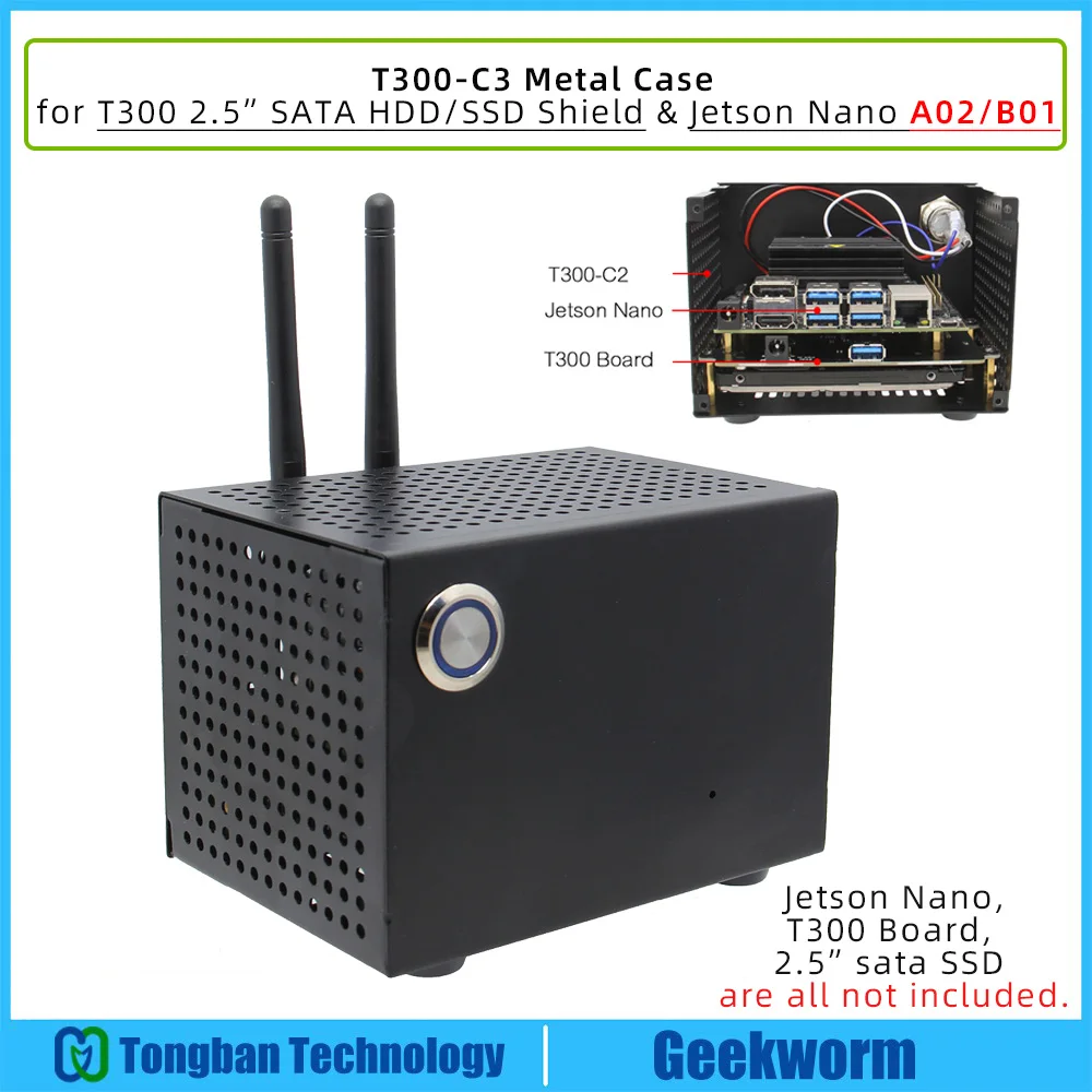 Металлический Чехол NVIDIA Jetson Nano T300 для набор разработчиков и 2 5 дюйма SATA SSD/HDD экран