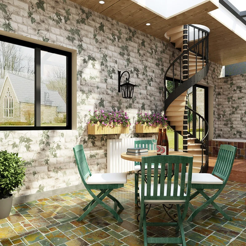 3D Кирпич партеноцисс обои китайский ресторан отель инженерные крыльцо балконные