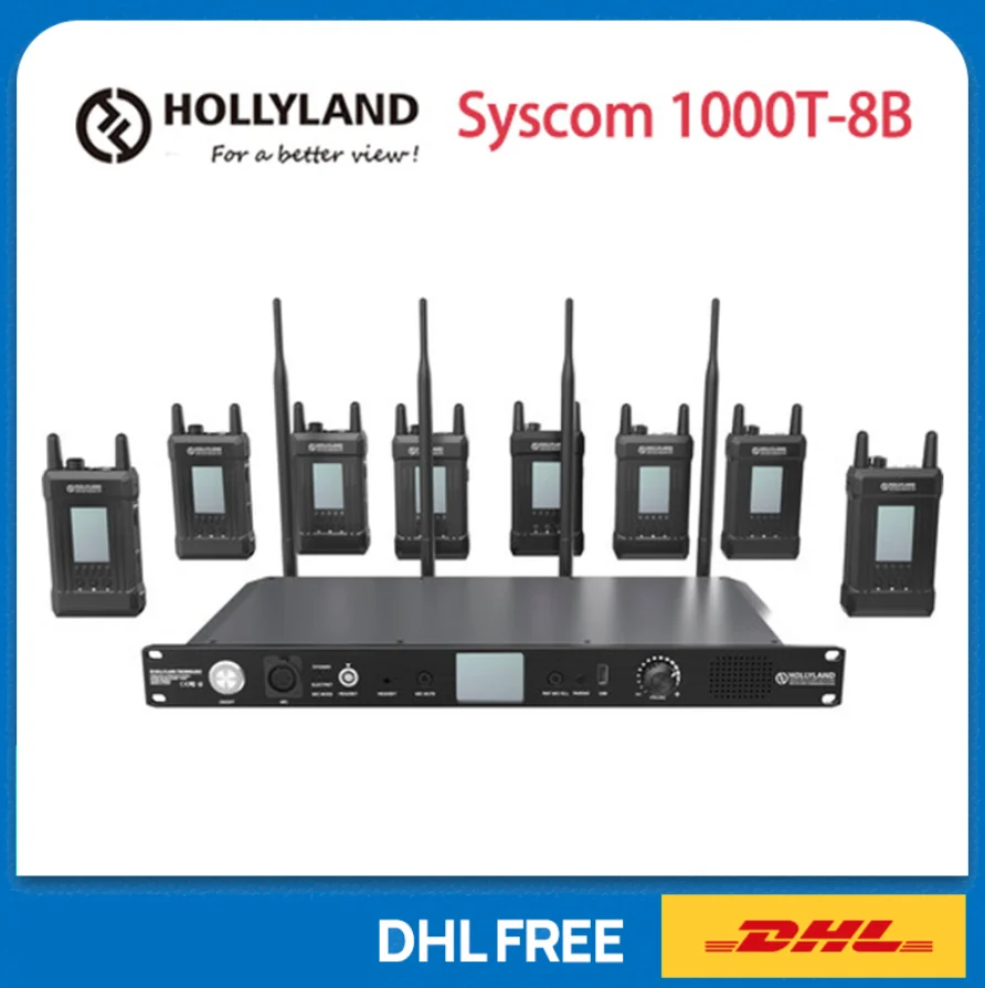 Полнодуплексная система внутренней связи Hollyland Syscom 1000T 8B беспроводная передача