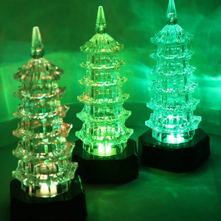 

Colorful acrylic pagoda small night light fast flashing pagodaA429