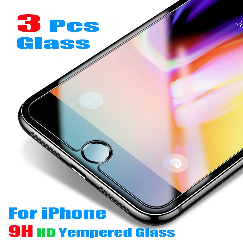 3 шт. 9H HD закаленное стекло для iphone X XS Max XR 6 6s 7 8 plus 5S 10 Защитное экрана 11 pro SE 5 |
