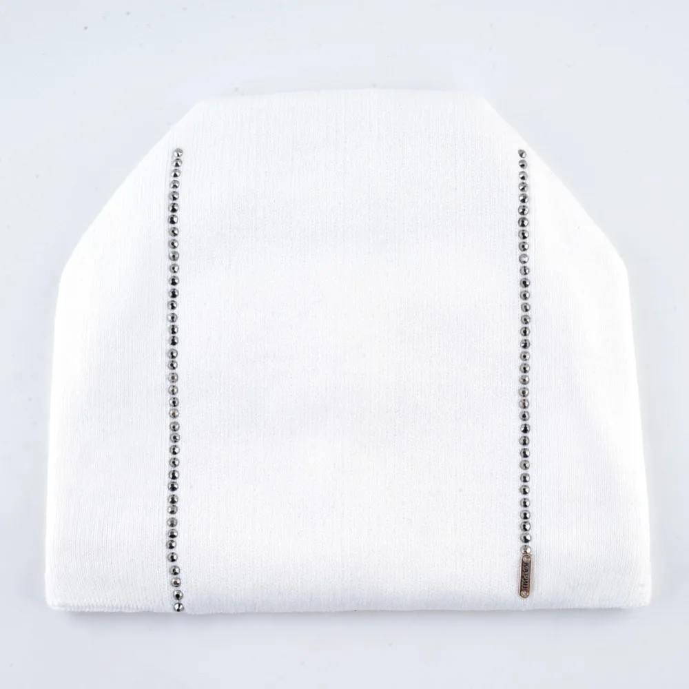 Winter Beanie Women Knitted Wool Hats Female Fashion Skullies Beanies With Rhinestones Solid Color Warm Knit Bonnet Ladies Cap