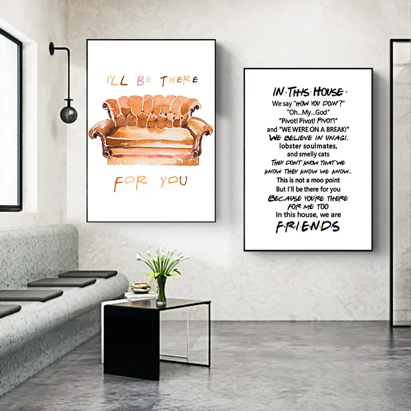 

Friends TV Show Poster Quotes Canvas Art Painting Central Perk Poster Friends Design Wall Art Picture for Living Room Decoration