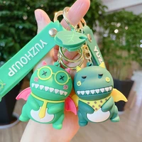 new creative fashion multi color dinosaur keychain cute cartoon doll couple backpack pendant car key chain decoration gift