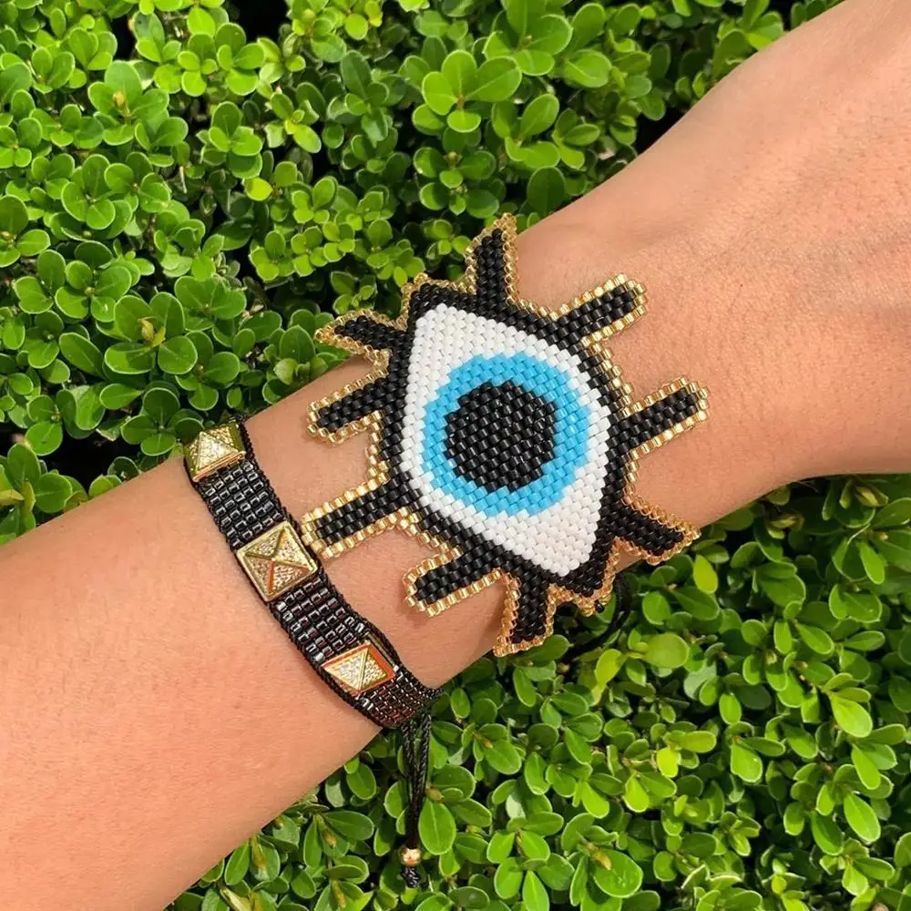 Go2boho браслет для женщин Миюки бриллиантовые браслеты мужские счастливый глаз