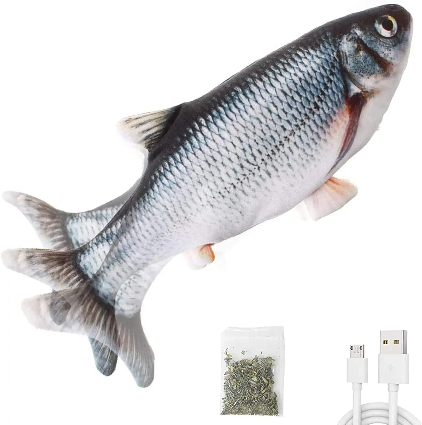 

Dropshipping 30CM Cat Toy Fish USB Electric Charging Simulation Dancing Jumping Moving Floppy Fish Cat Toy For Cat Interactive