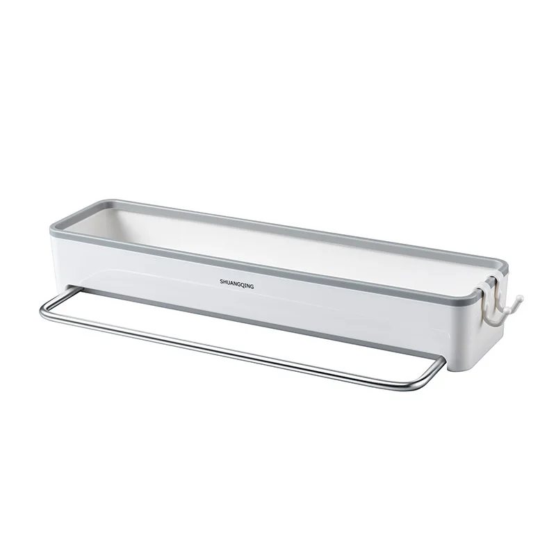 

Bathroom Shelf Towel Holder Extendable Hanger Shower Shampoo Rack Bath Organizer Kitchen Storage Basket Shampoo Floating Shelf