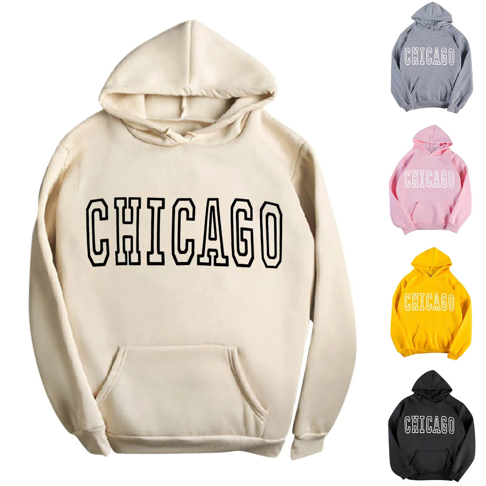 

Женские толстовки с капюшоном, Осень-зима 2021, толстовки с длинным рукавом и буквенным принтом для женщин, Повседневный пуловер для девочек, ...