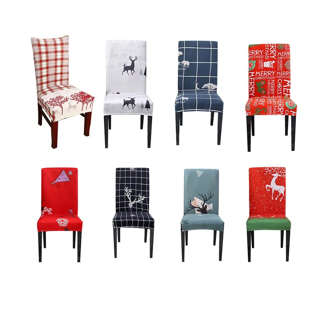 Универсальный полноразмерный Чехол для стула стульные рождественские украшения