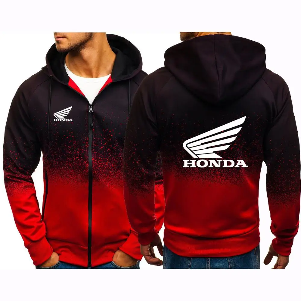 Мужская повседневная толстовка на молнии черная с 3D принтом в стиле Харадзюку